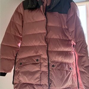 Kari Traa Pink Ski Jacket with Quilted Puffer Style and Hip Length